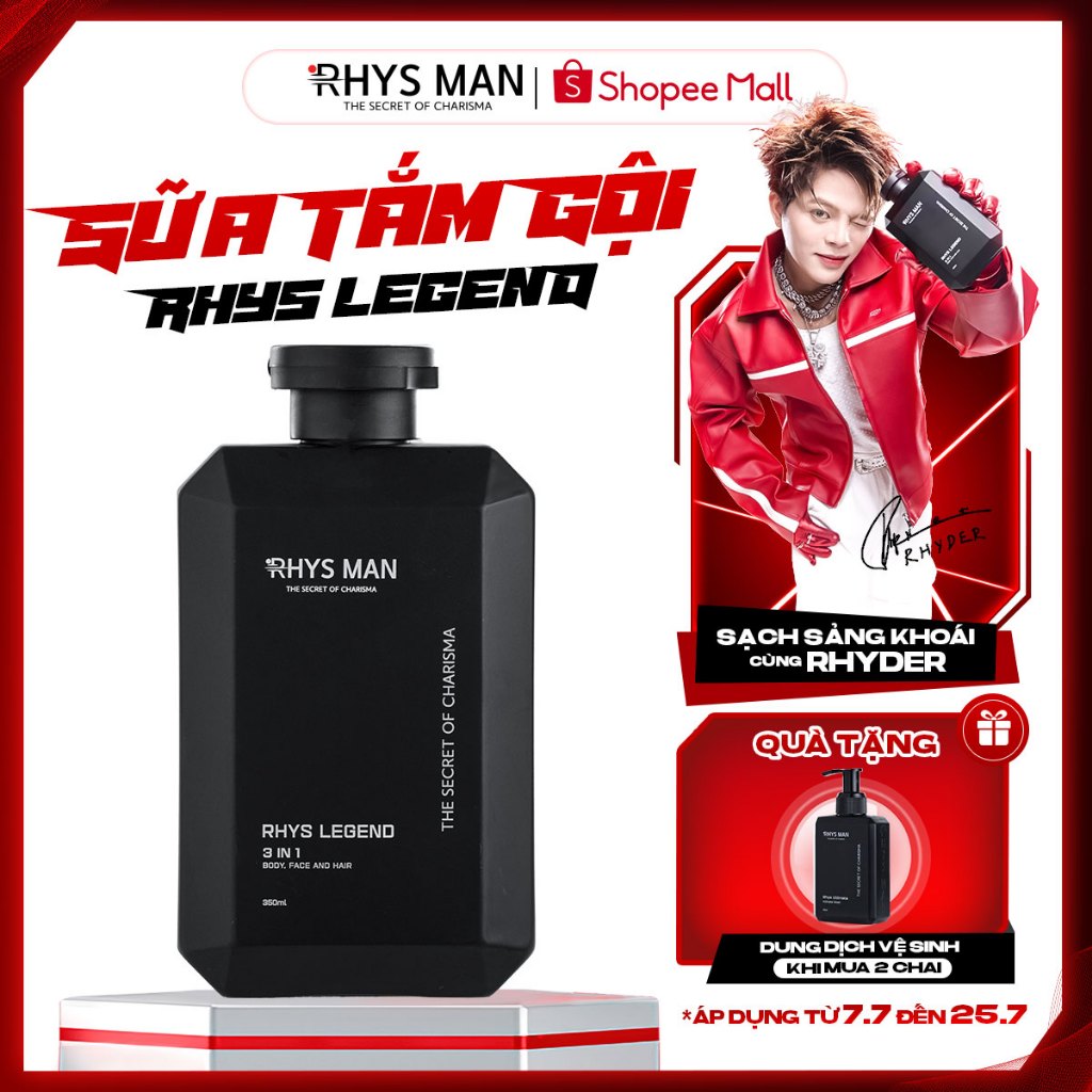 Sữa tắm gội nam 3in1 RHYS MAN hương nước hoa Rhys Legend 350ml | Shopee ...