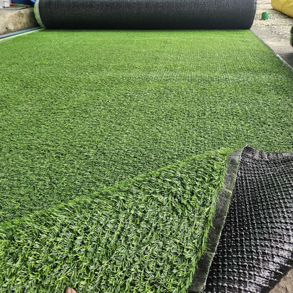 Combo 15m2(2 x 7.5m) Thảm cỏ nhân tạo 2cm mũi khâu dày đế pu  không bụi đen trải sàn, sân vườn