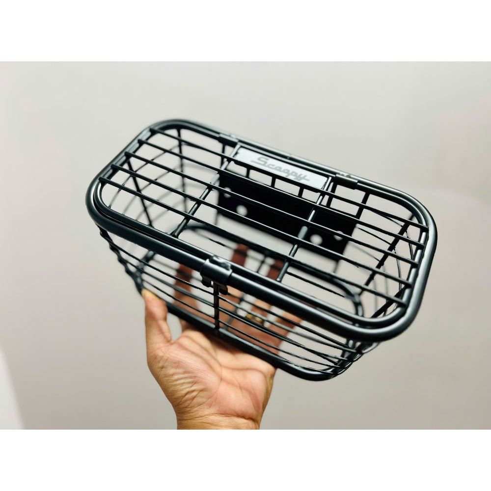 Rổ xe máy Scoopy V2 Sơn Tĩnh Điện mẫu Thái loại có nắp và không nắp (kích thước : dài 22cm rộng 12cm cao 12cm) hàng chất