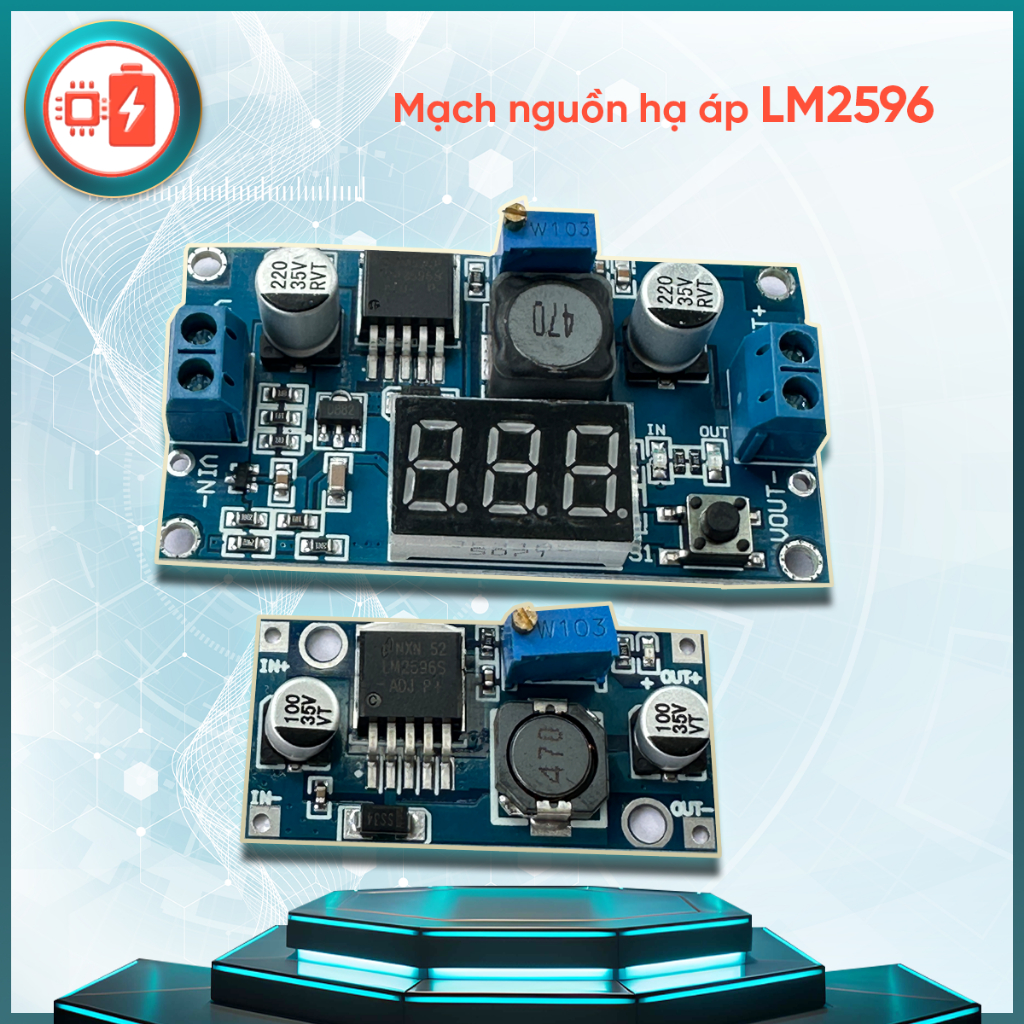 Mạch Nguồn Giảm Áp, Hạ Áp LM2596 Có Led Hiển Thị - Vào 4-35VDC Ra 1 ...