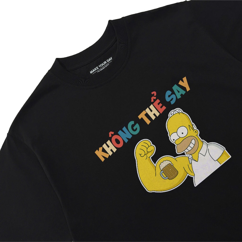 Áo Thun Ăn Nhậu Không Thể Say Câu Nói Text Hài Hước Meme Form Rộng Nam Nữ Cotton 250gsm