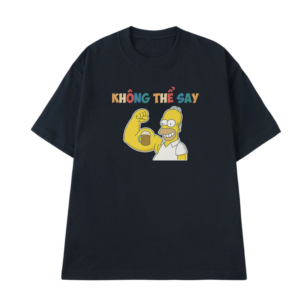 Áo Thun Ăn Nhậu Không Thể Say Câu Nói Text Hài Hước Meme Form Rộng Nam Nữ Cotton 250gsm