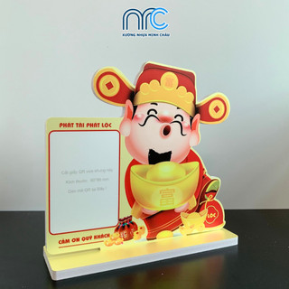 Bảng quét mã QR Code thần tài, Bảng QR thanh toán để bàn chất liệu nhựa Formex - Không in mã QR