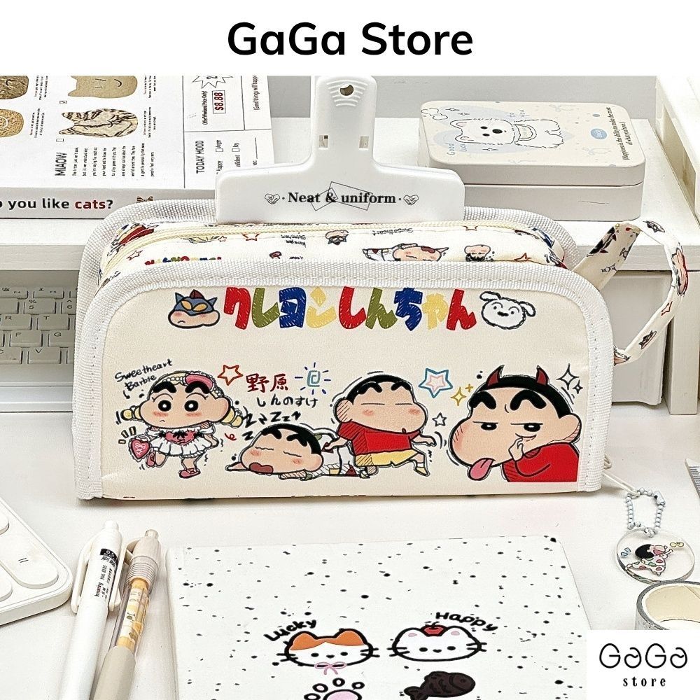 Bóp viết , hộp đựng bút cho học sinh dung tích lớn họa tiết hoạt hình cushin cute PKV068 gagastore