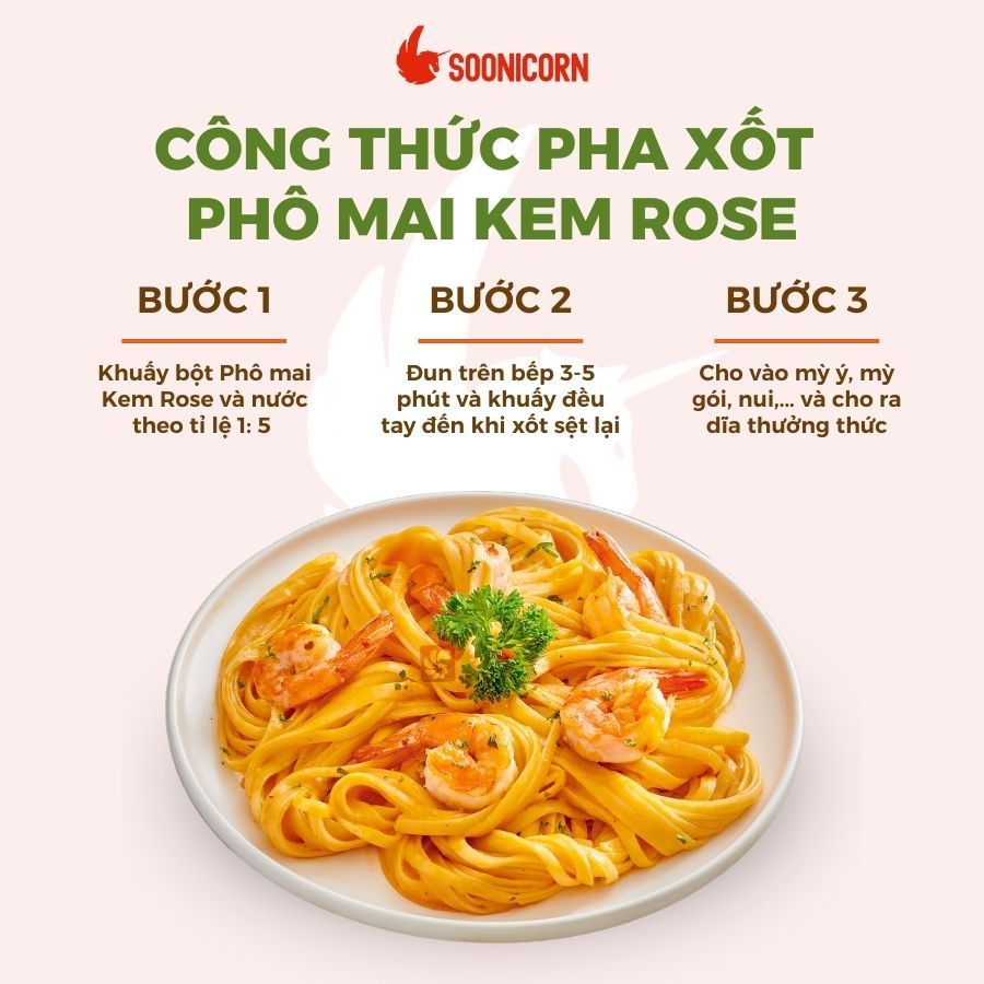 🧀 Bột Phô Mai Kem Rose 100g | Dùng Làm Mì Ý, Tokbokki, Pasta, Sốt Chấm Béo Ngậy - Soonicorn