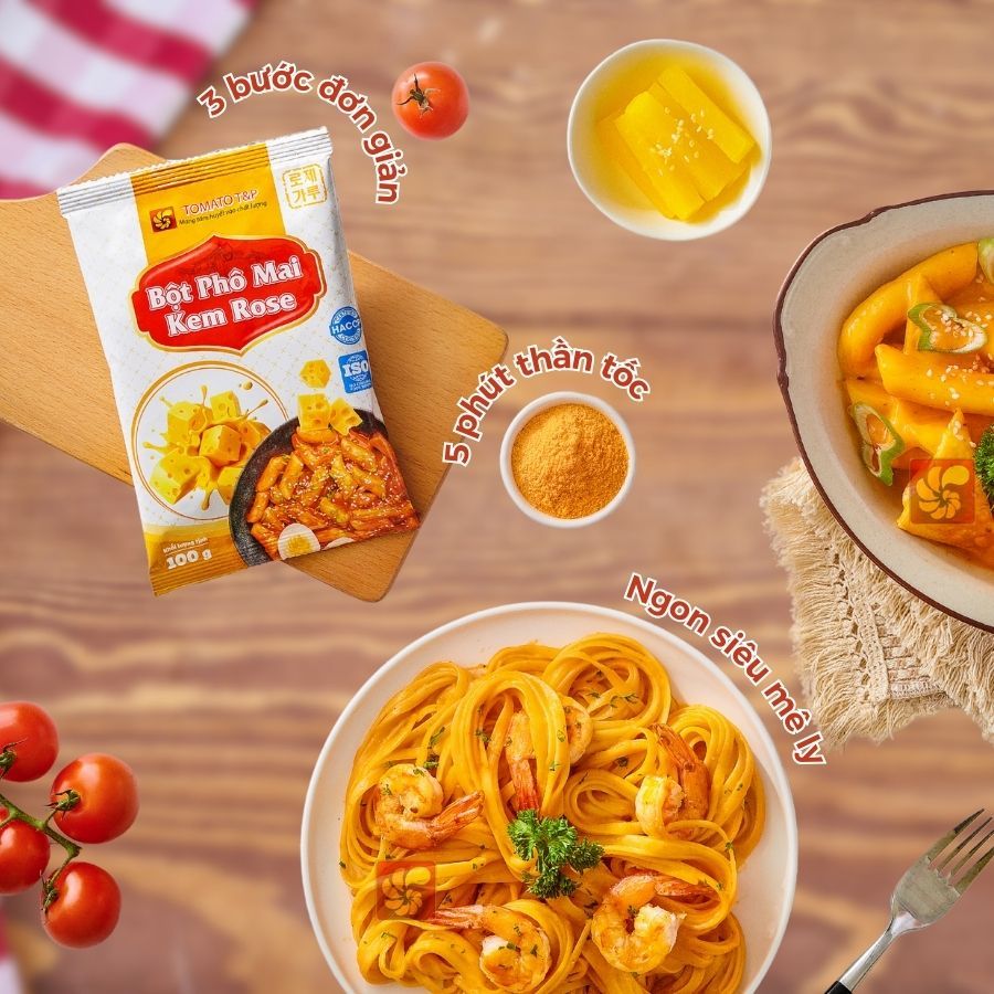 🧀 Bột Phô Mai Kem Rose 100g | Dùng Làm Mì Ý, Tokbokki, Pasta, Sốt Chấm Béo Ngậy - Soonicorn