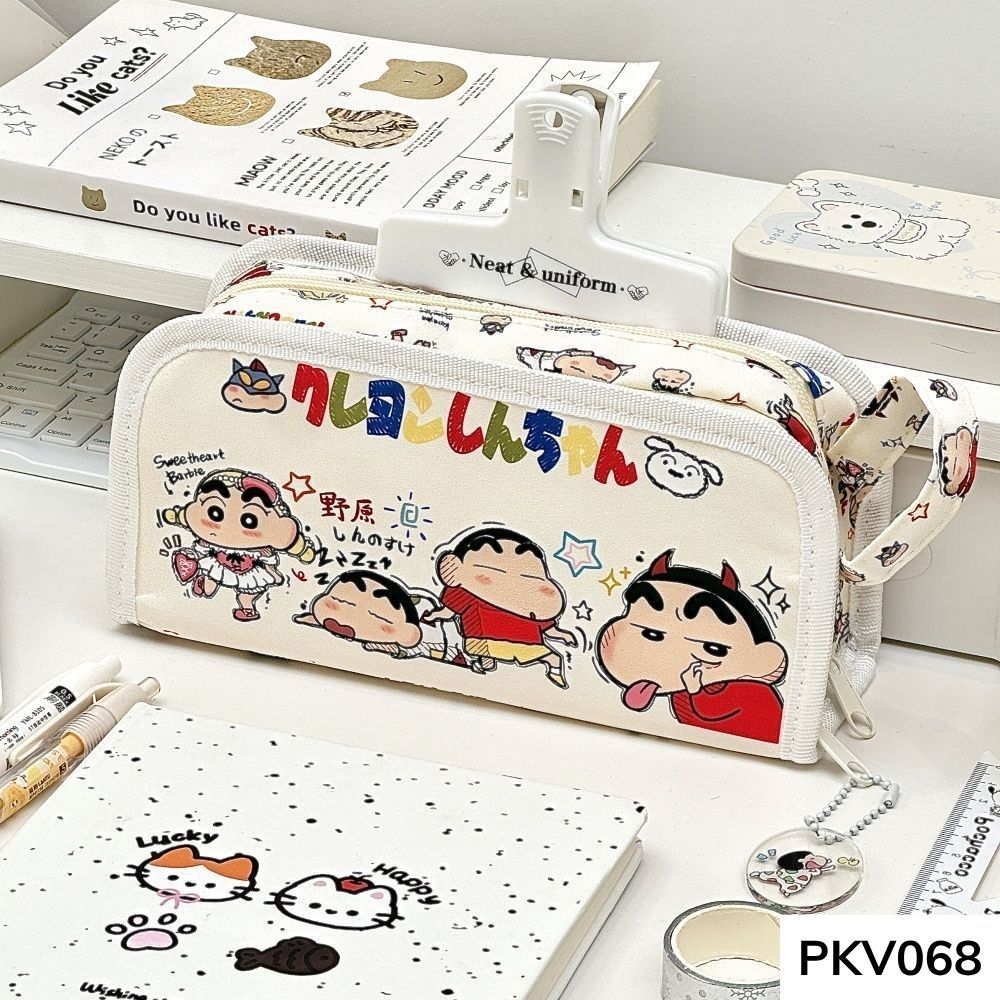 Bóp viết , hộp đựng bút cho học sinh dung tích lớn họa tiết hoạt hình cushin cute PKV068 gagastore