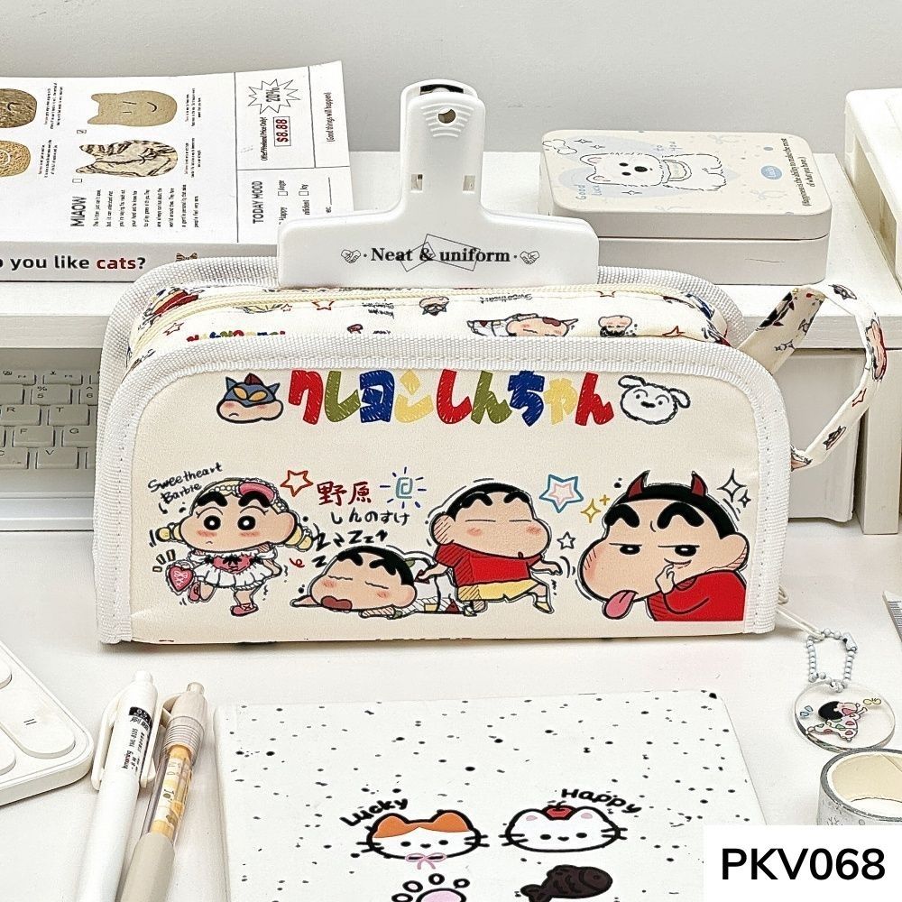 Bóp viết , hộp đựng bút cho học sinh dung tích lớn họa tiết hoạt hình cushin cute PKV068 gagastore