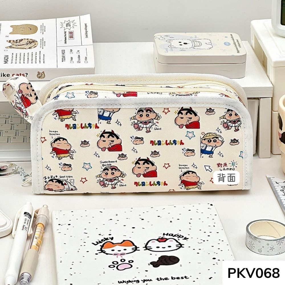 Bóp viết , hộp đựng bút cho học sinh dung tích lớn họa tiết hoạt hình cushin cute PKV068 gagastore