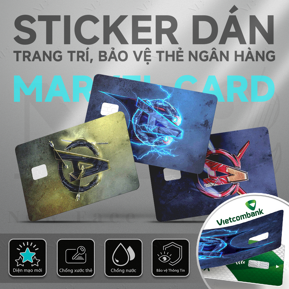 Miếng Dán Trang Trí MARVEL CARD - Decal Sticker Thẻ ATM (Thẻ Chung Cư, Thẻ Xe, Debit, Credit) NF2