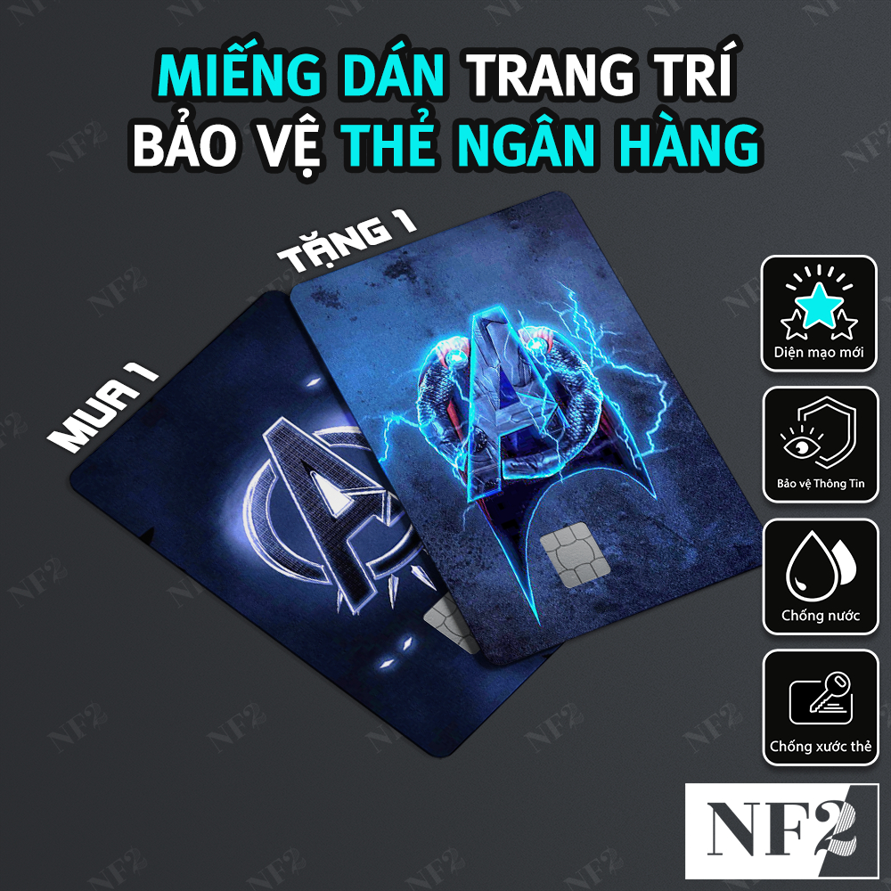 Miếng Dán Trang Trí MARVEL CARD - Decal Sticker Thẻ ATM (Thẻ Chung Cư, Thẻ Xe, Debit, Credit) NF2