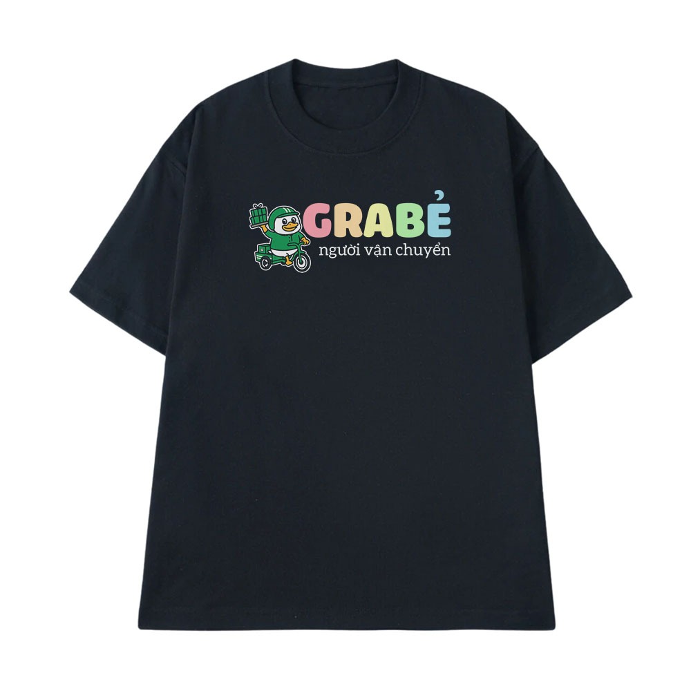Áo Thun In Chữ Hài Hước Grab Người Vận Chuyển Câu Nói Text Hài Nghành Nghề Công Việc Form Rộng Cotton 250gsm