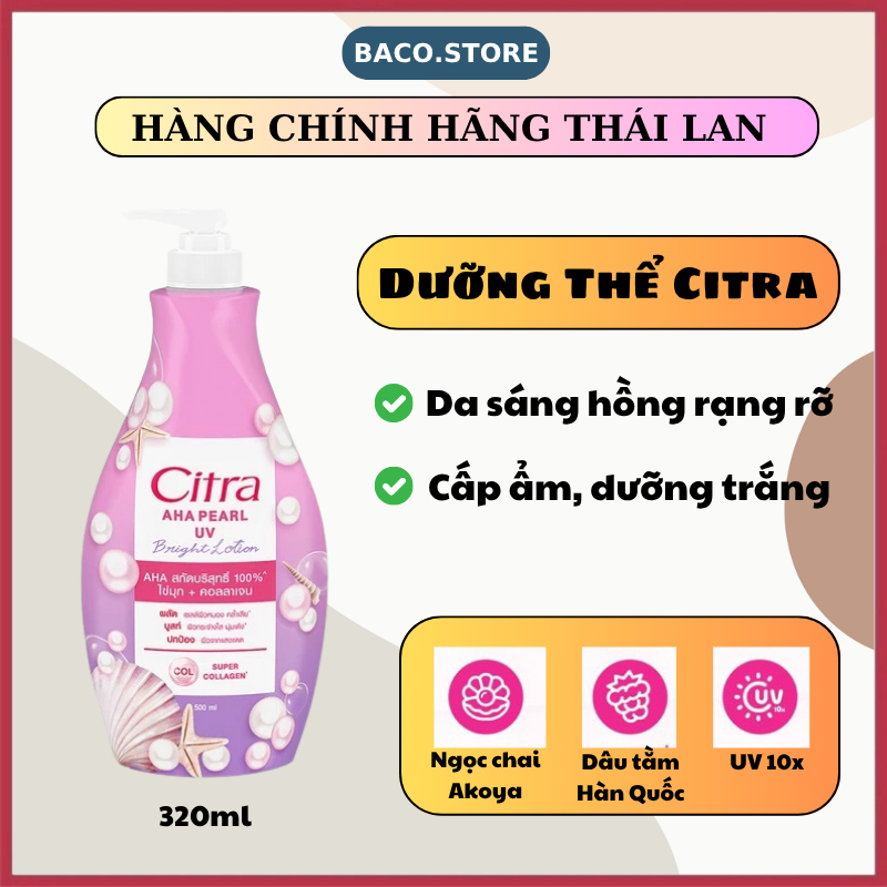 Dưỡng thể trắng da Citra nội địa Thái Lan nhiều công thức dưỡng sâu cho da
