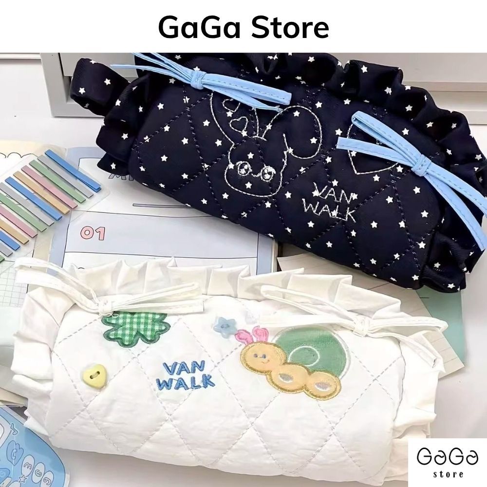 Bóp viết , hộp bút thêu thú style Hàn Quốc dễ thương dành cho học sinh , sinh viên PKV076 gagastore