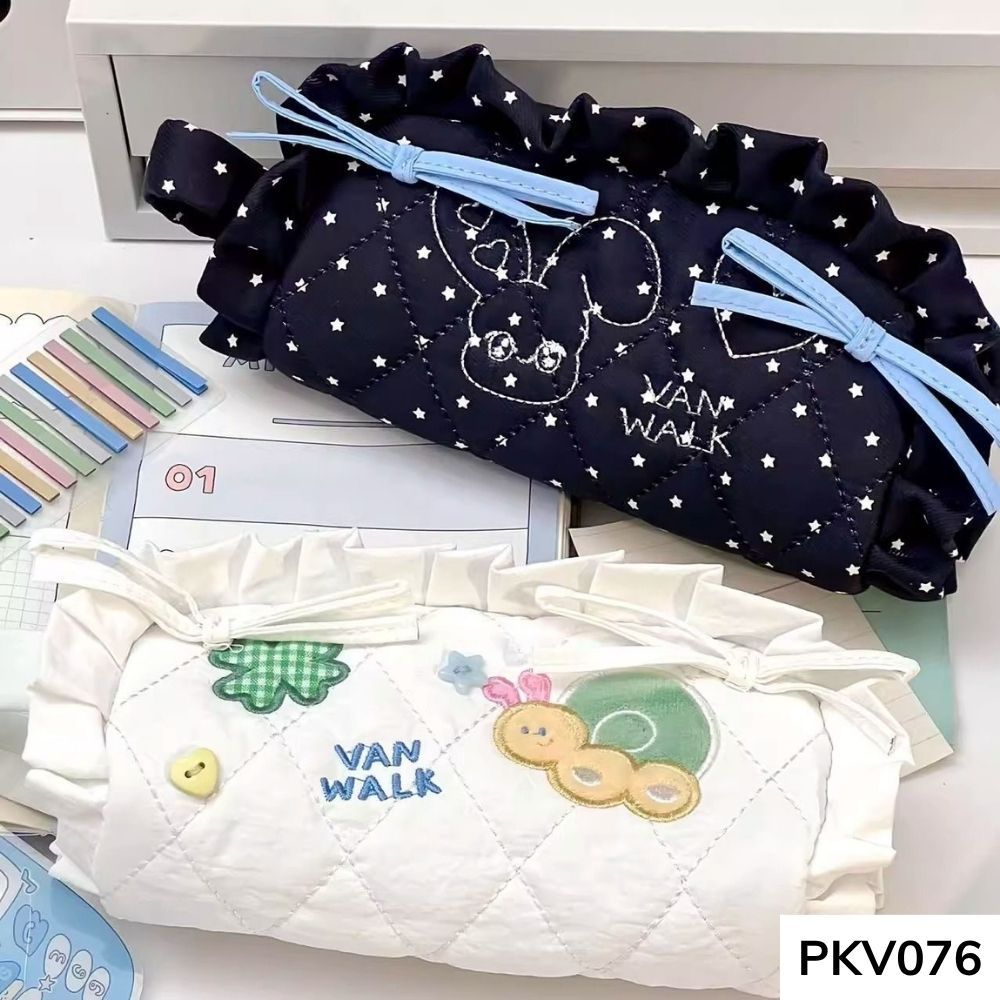 Bóp viết , hộp bút thêu thú style Hàn Quốc dễ thương dành cho học sinh , sinh viên PKV076 gagastore