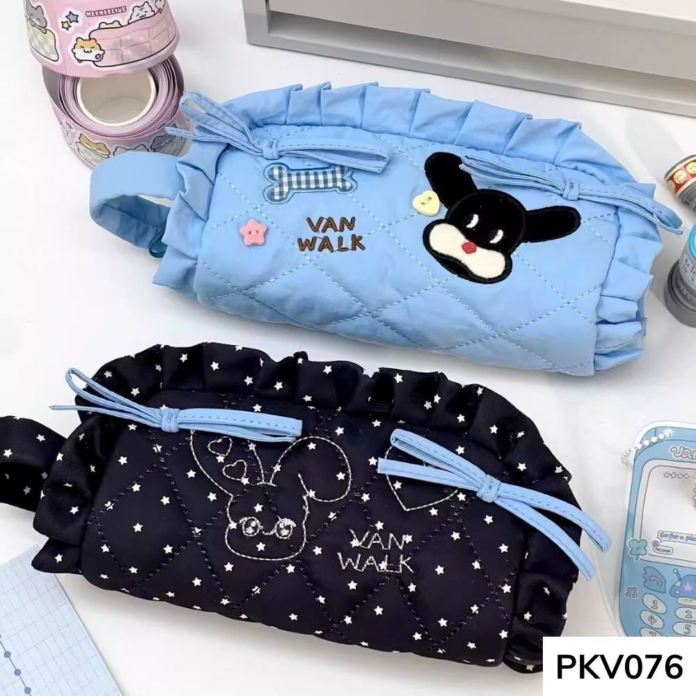 Bóp viết , hộp bút thêu thú style Hàn Quốc dễ thương dành cho học sinh , sinh viên PKV076 gagastore