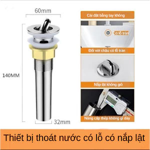 chặn nước lavabo inox 304 kiểu lật – ngăn mùi, thoát nước nhanh, kín nước, lắp dễ, dùng cho chậu rửa mặt