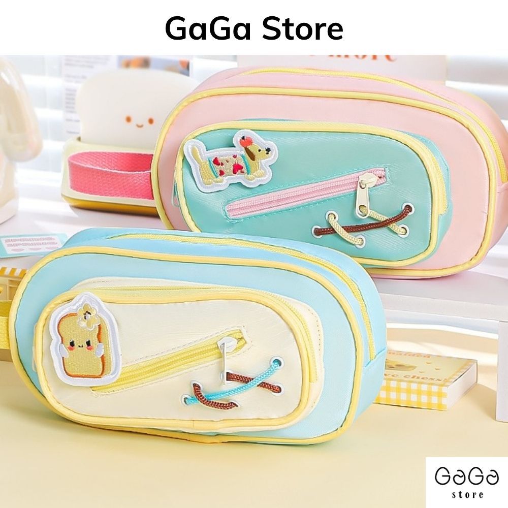 Bóp viết ,hộp bút phối màu nhiều ngăn dung tích lớn style Hàn Quốc học sinh các cấp PKV089 gagastore