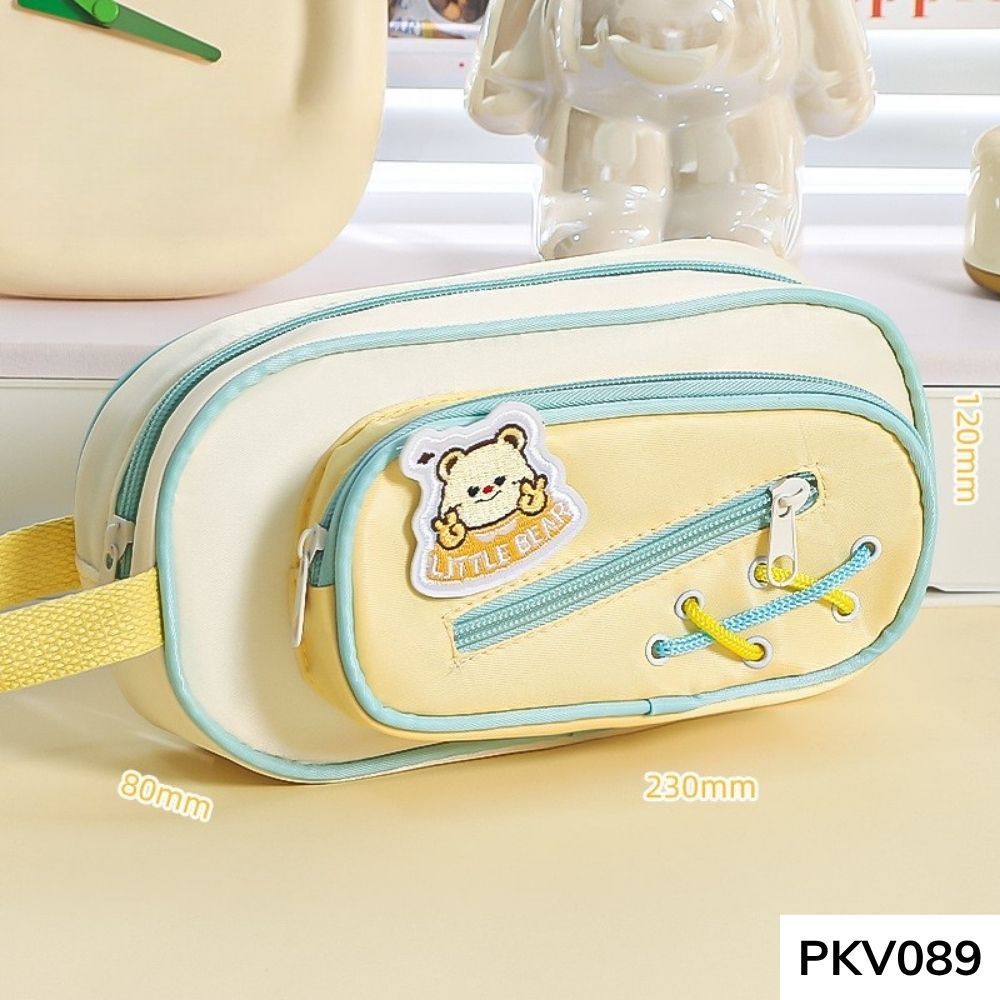 Bóp viết ,hộp bút phối màu nhiều ngăn dung tích lớn style Hàn Quốc học sinh các cấp PKV089 gagastore