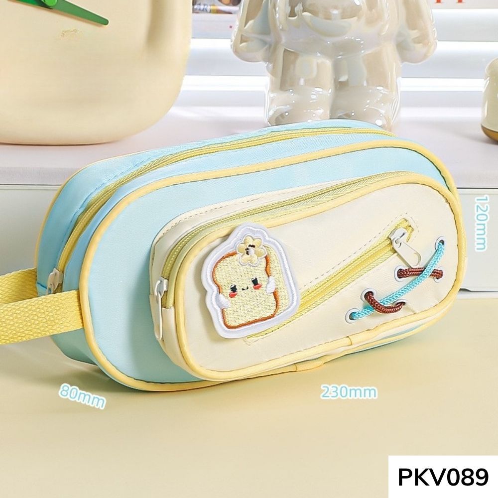 Bóp viết ,hộp bút phối màu nhiều ngăn dung tích lớn style Hàn Quốc học sinh các cấp PKV089 gagastore
