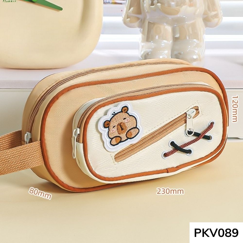 Bóp viết ,hộp bút phối màu nhiều ngăn dung tích lớn style Hàn Quốc học sinh các cấp PKV089 gagastore