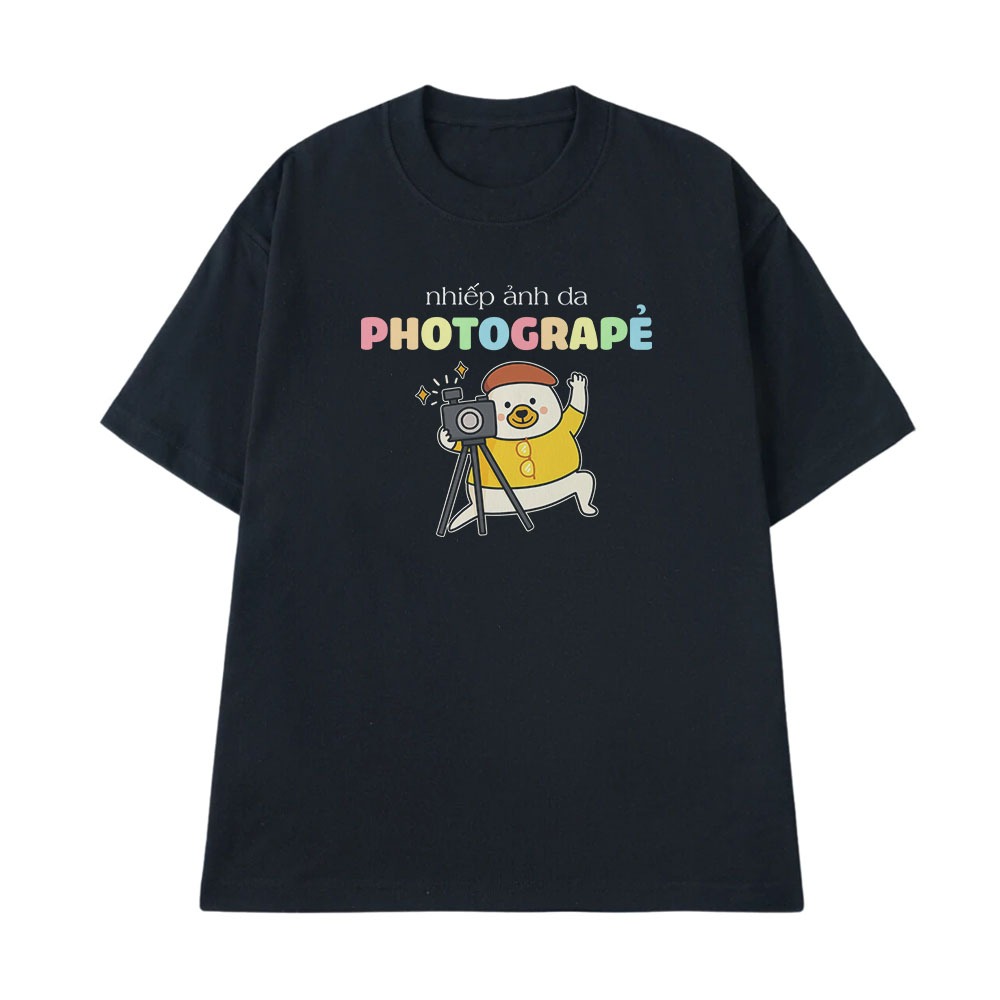 Áo Thun In Chữ Hài Hước Nhiếp Ảnh Da Photograper Câu Nói Text Hài Ngành nghề Công Việc Form Rộng Cotton 250gsm