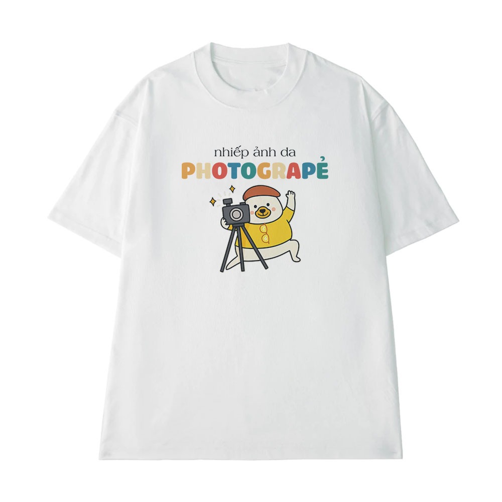 Áo Thun In Chữ Hài Hước Nhiếp Ảnh Da Photograper Câu Nói Text Hài Ngành nghề Công Việc Form Rộng Cotton 250gsm
