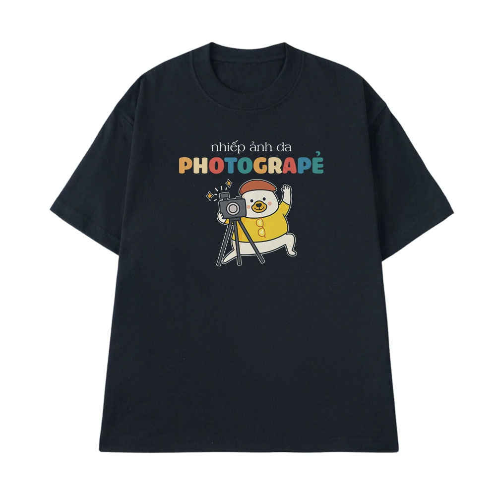 Áo Thun In Chữ Hài Hước Nhiếp Ảnh Da Photograper Câu Nói Text Hài Ngành nghề Công Việc Form Rộng Cotton 250gsm