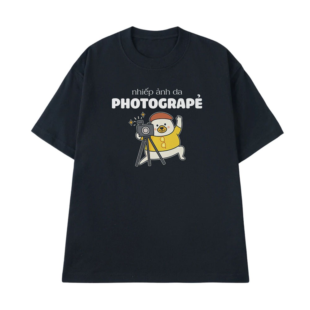 Áo Thun In Chữ Hài Hước Nhiếp Ảnh Da Photograper Câu Nói Text Hài Ngành nghề Công Việc Form Rộng Cotton 250gsm