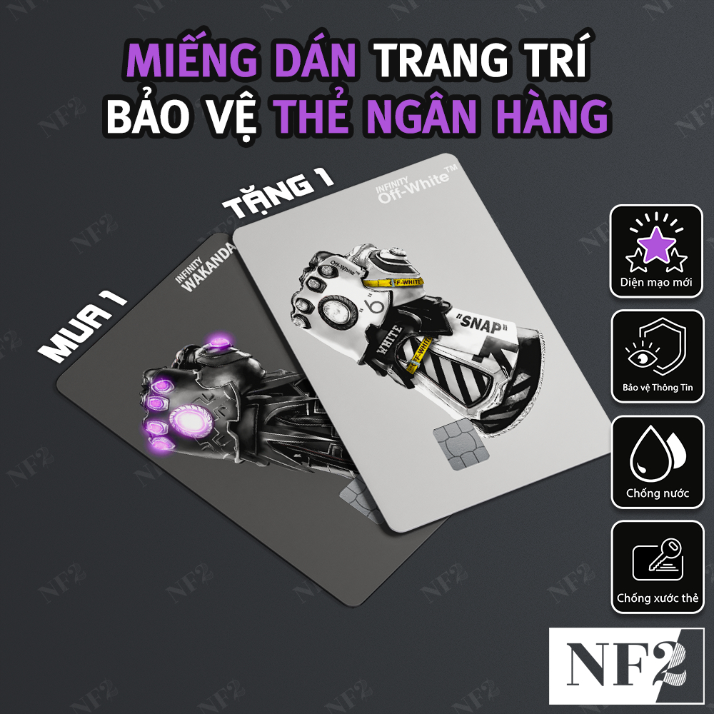 Miếng Dán Trang Trí INFINITY CARD- Sticker Thẻ ATM (Thẻ Chung Cư, Thẻ Xe, Debit, Credit) NF2