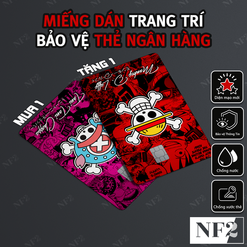 Miếng Dán Trang Trí LOGO ONEPIECE - Decal Sticker Thẻ ATM (Thẻ Chung Cư, Thẻ Xe, Debit, Credit) NF2