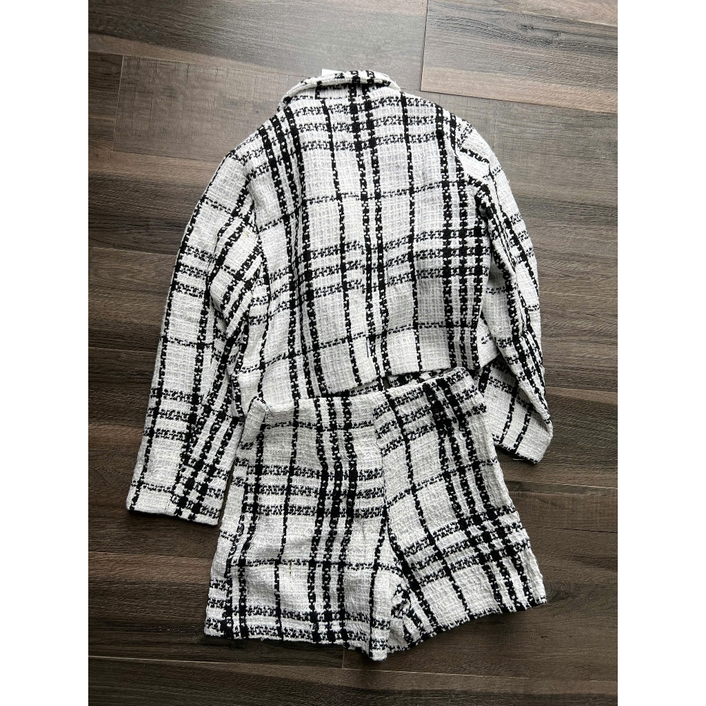 Set Blazer + Quần Short Vải Tweed Nhà Xoài🥭   -DB2240.