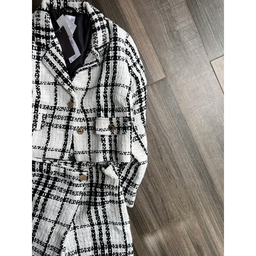 Set Blazer + Quần Short Vải Tweed Nhà Xoài🥭   -DB2240.
