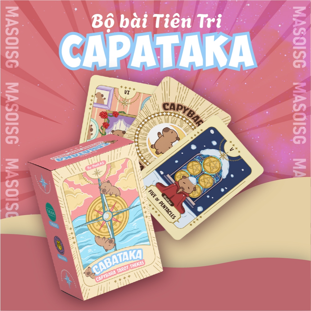 Bộ Bài Capybara Tarot Giấy Cứng Thiết Kế Dễ Thương Mới Về Xinh Xắn Đáng Yêu