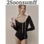 Bikini 1 mảnh, bikini liền thân dài tay buộc nơ, bộ đồ bơi cao cấp đi biển cho nữ phong cách