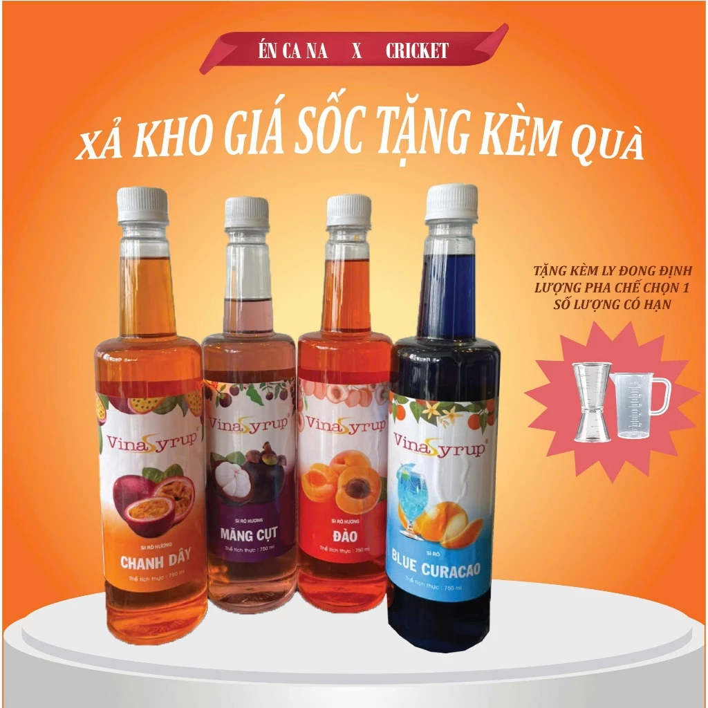 [XẢ KHO] Siro Trái Cây 750ml – Pha Chế Đồ Uống, Dùng Cho Quán Cà Phê, Trà Sữa - Én Ca Na x Cricket