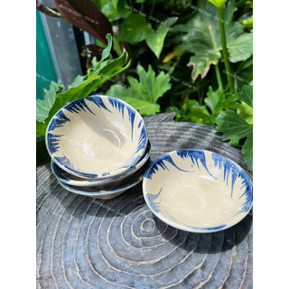 Chén Gốm Phết Xanh Size 9cm - Chén Tép Làm Bánh Bèo - Nướng Trứng - Chén Chấm - Chén Mắm - Gốm Xưa Lái Thiêu