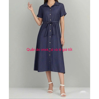 Đầm Jean Denim dáng rộng chữ A xuất dư N4if