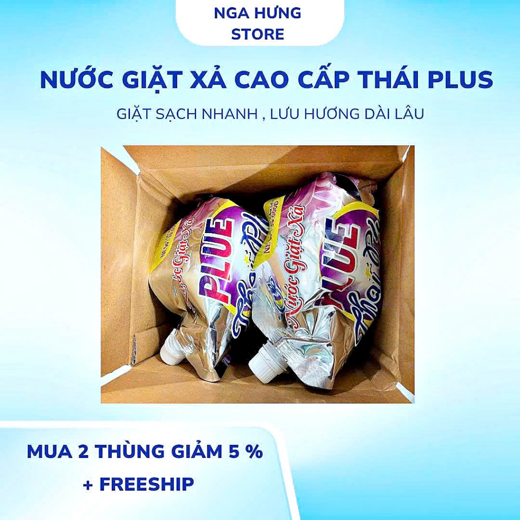 Combo 2 Túi Nước Giặt Thai Plus Chính Hãng Cao Cấp 2kg Hương Thơm Nước Hoa , Làm Sạch Mọi Vết Bẩn