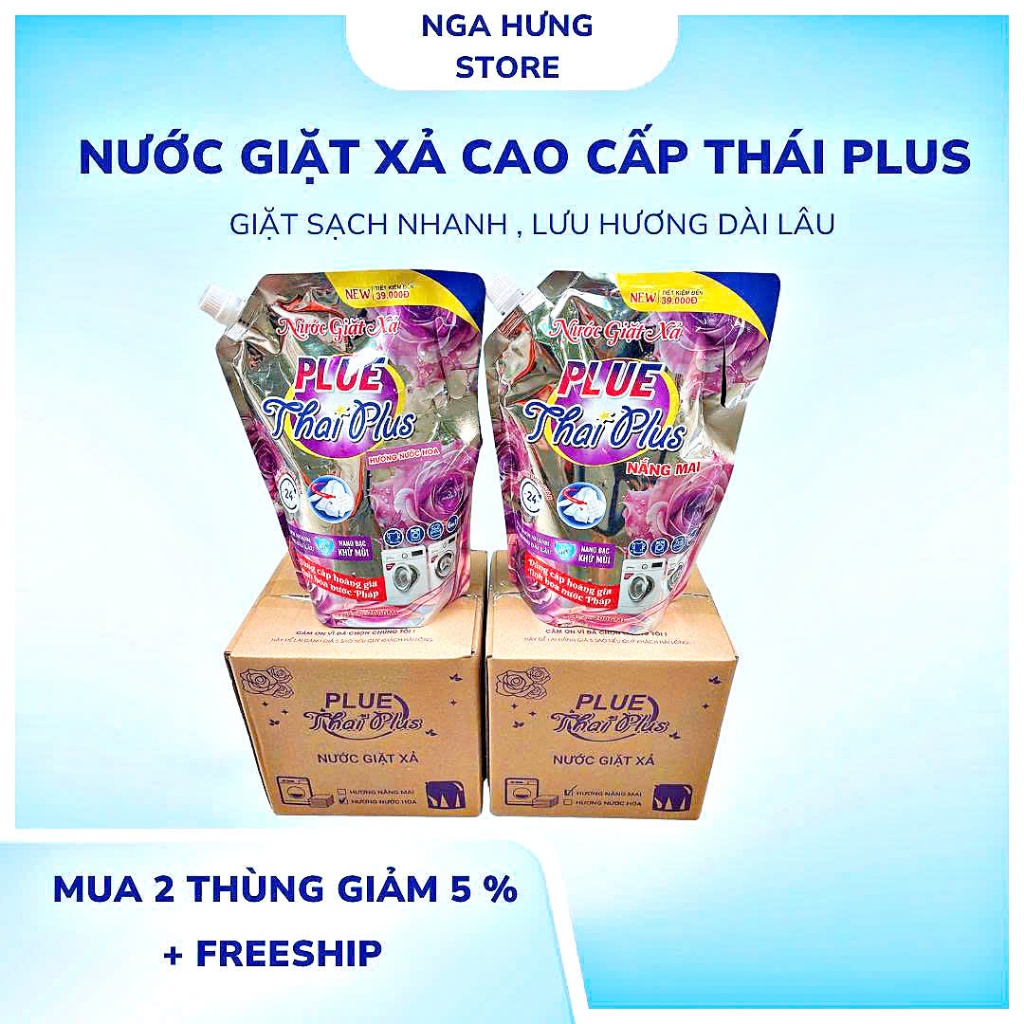 Combo 2 Túi Nước Giặt Thai Plus Chính Hãng Cao Cấp 2kg Hương Thơm Nước Hoa , Làm Sạch Mọi Vết Bẩn