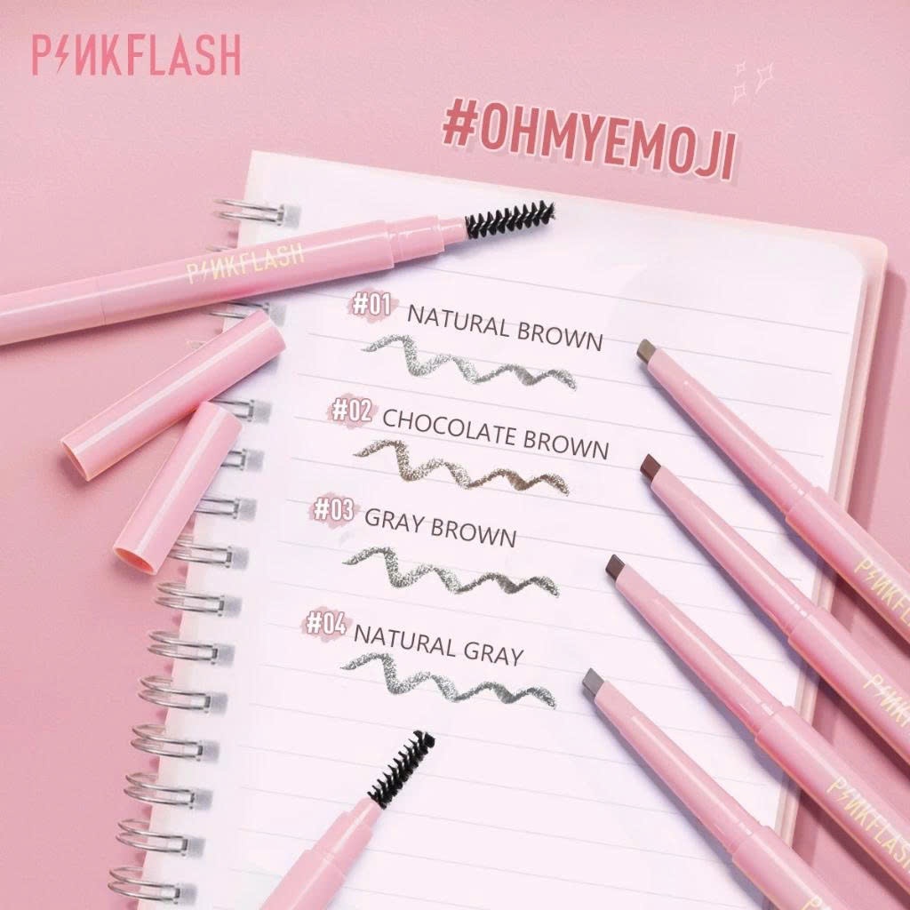 PINKFLASH Bút Kẻ Lông Mày OhMyEmoji Dễ Tán Chống Nước Lâu Trôi 0.2g | NHÍM HOUSE