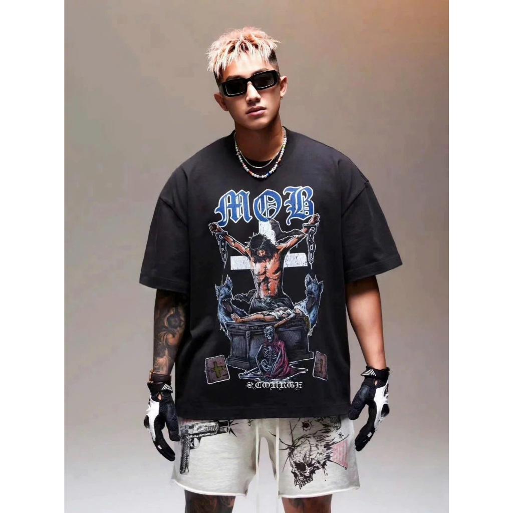 Áo thun Stee Cổ tròn MOB Localbrand ICVCVNI Unisex Cotton