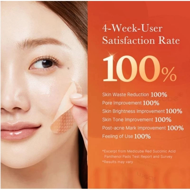 Toner pad dưỡng sáng giảm dầu mụn Medicube 70pad/Red Succinic Acid Peeling Pad