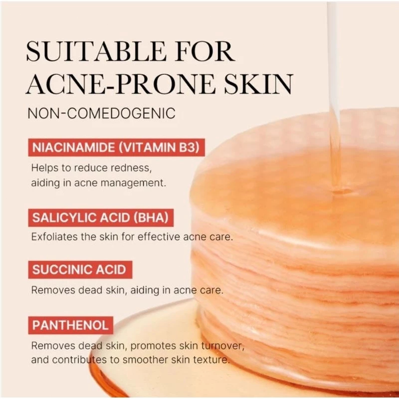 Toner pad dưỡng sáng giảm dầu mụn Medicube 70pad/Red Succinic Acid Peeling Pad