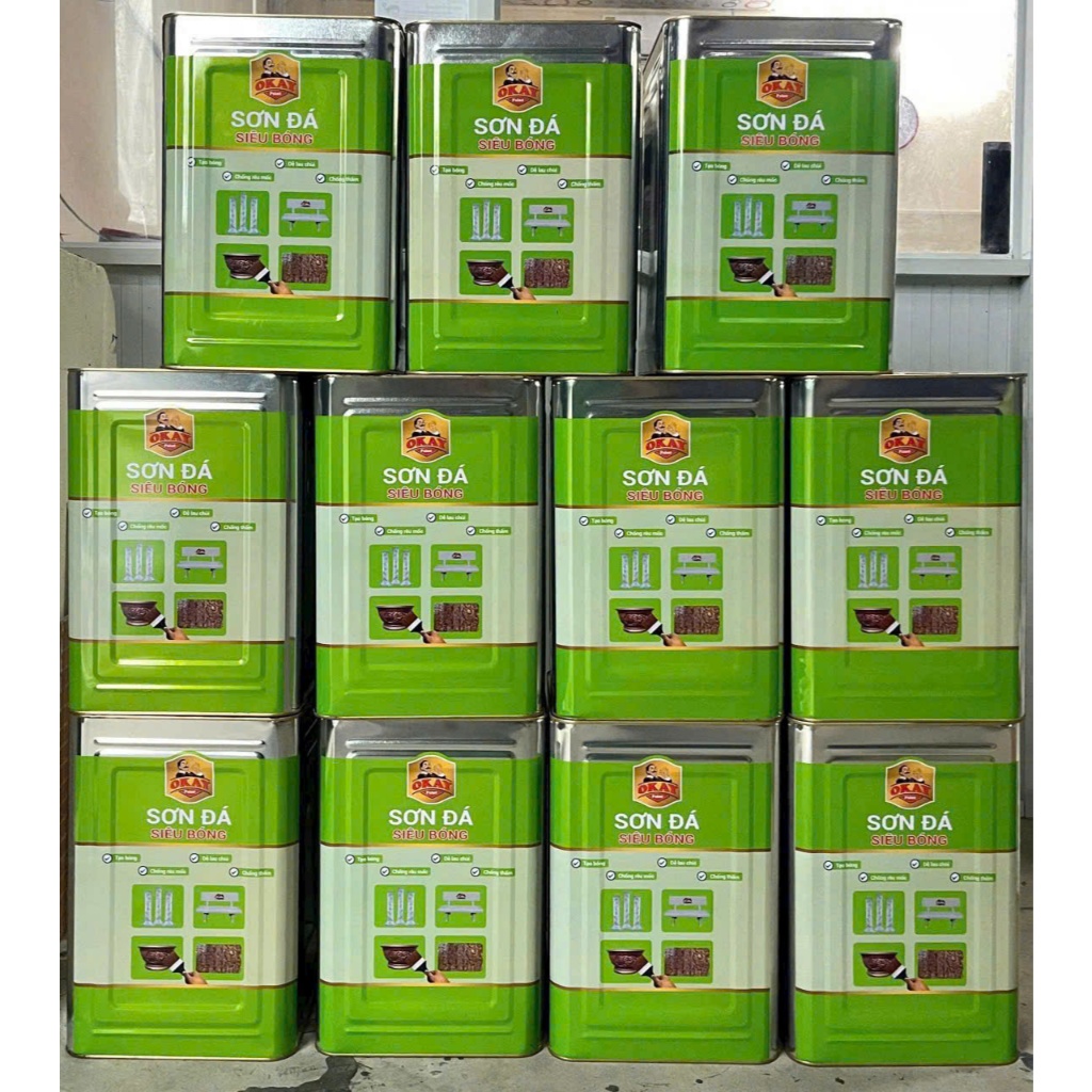 {Lon 800gram} SƠN ĐÁ SIÊU BÓNG OKAY - Nhiều màu sắc, độ phủ cao dùng cho ghế đá, bếp, gạch