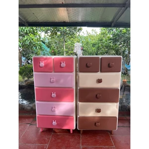 tủ quần áo đa năng thỏ hồng gấu nâu rộng 55 cm dành cho bé đựng quần áo vật dụng thiết yếu dành cho bé amizin