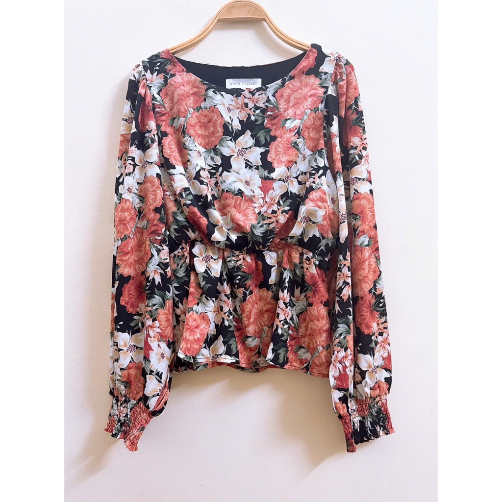Áo sơ mi hoa nữ dài tay của Mỹ-  2 hand (Size 2XL)