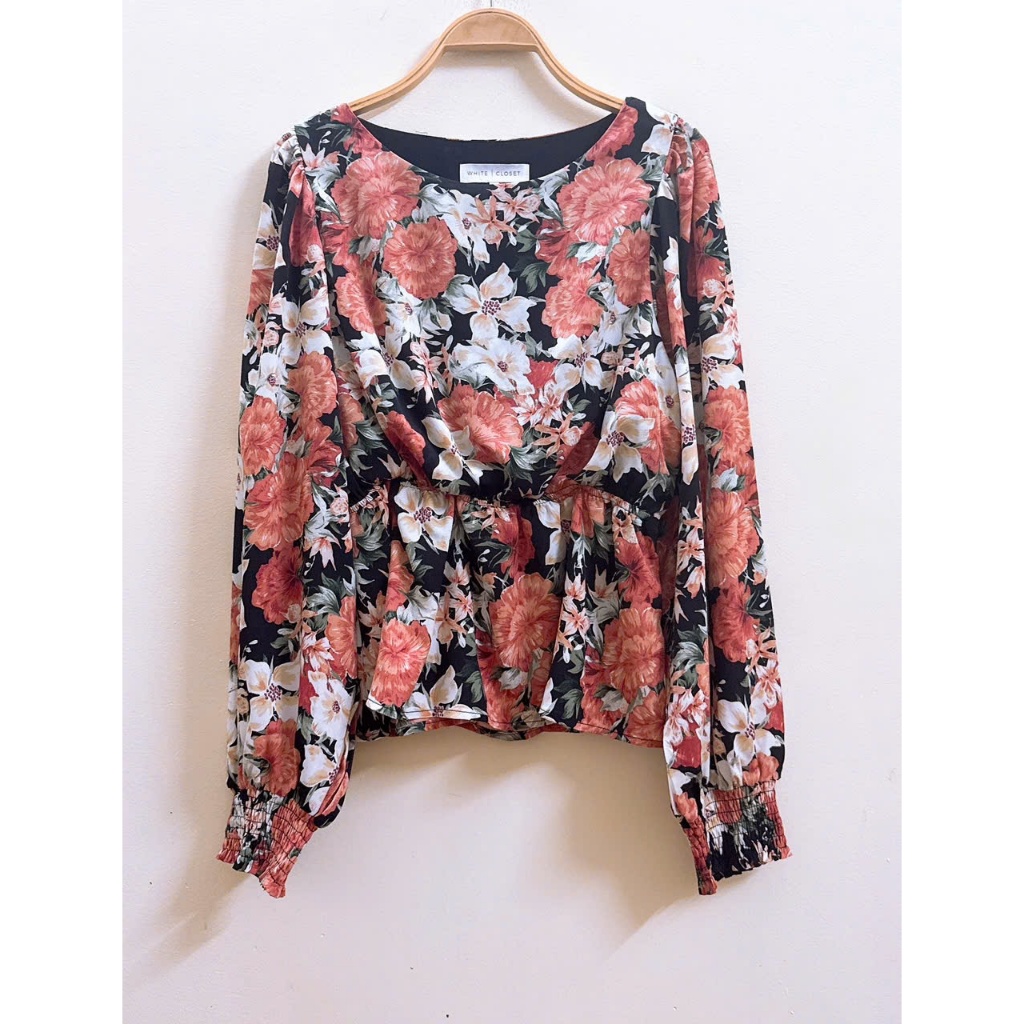 Áo sơ mi hoa nữ dài tay của Mỹ-  2 hand (Size 2XL)