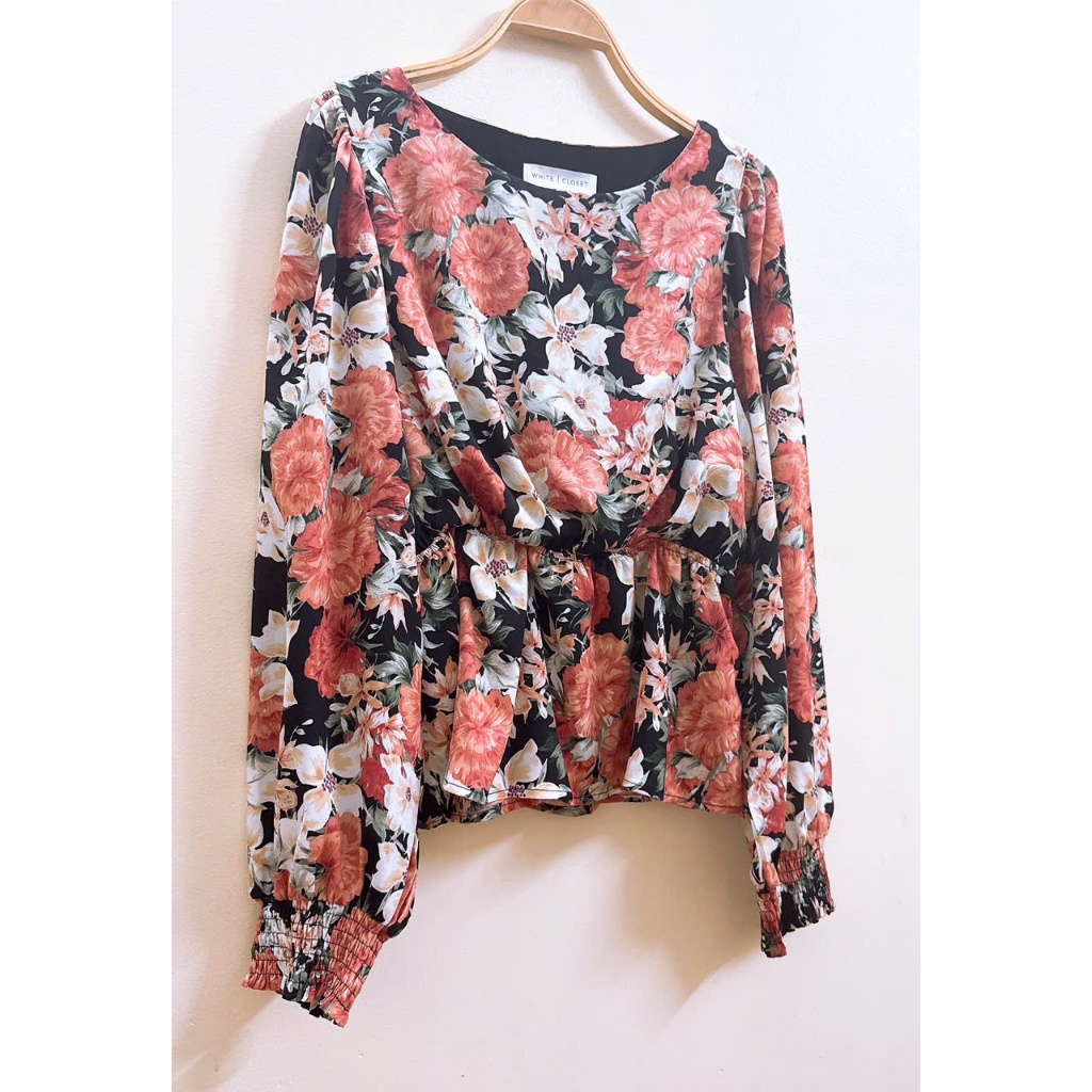 Áo sơ mi hoa nữ dài tay của Mỹ-  2 hand (Size 2XL)