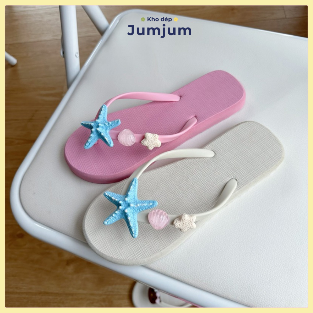 Dép xỏ ngón nữ sao biển kitty mùa hè đi biển cao su êm chân kháng nước chống trượt dày 1.5 (cm)